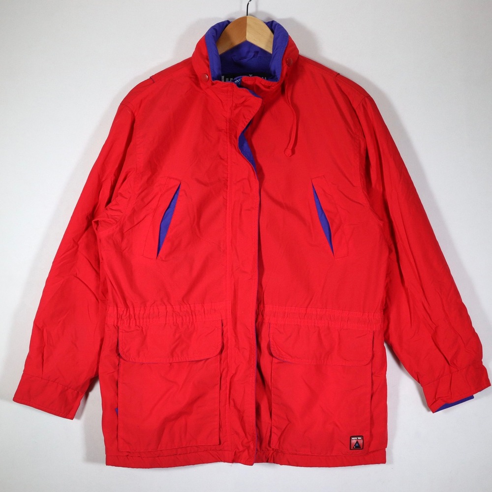 Pacific Trail Parka Jacket Mens Small Red Vintage Fleece Lined Hiking Outdoor